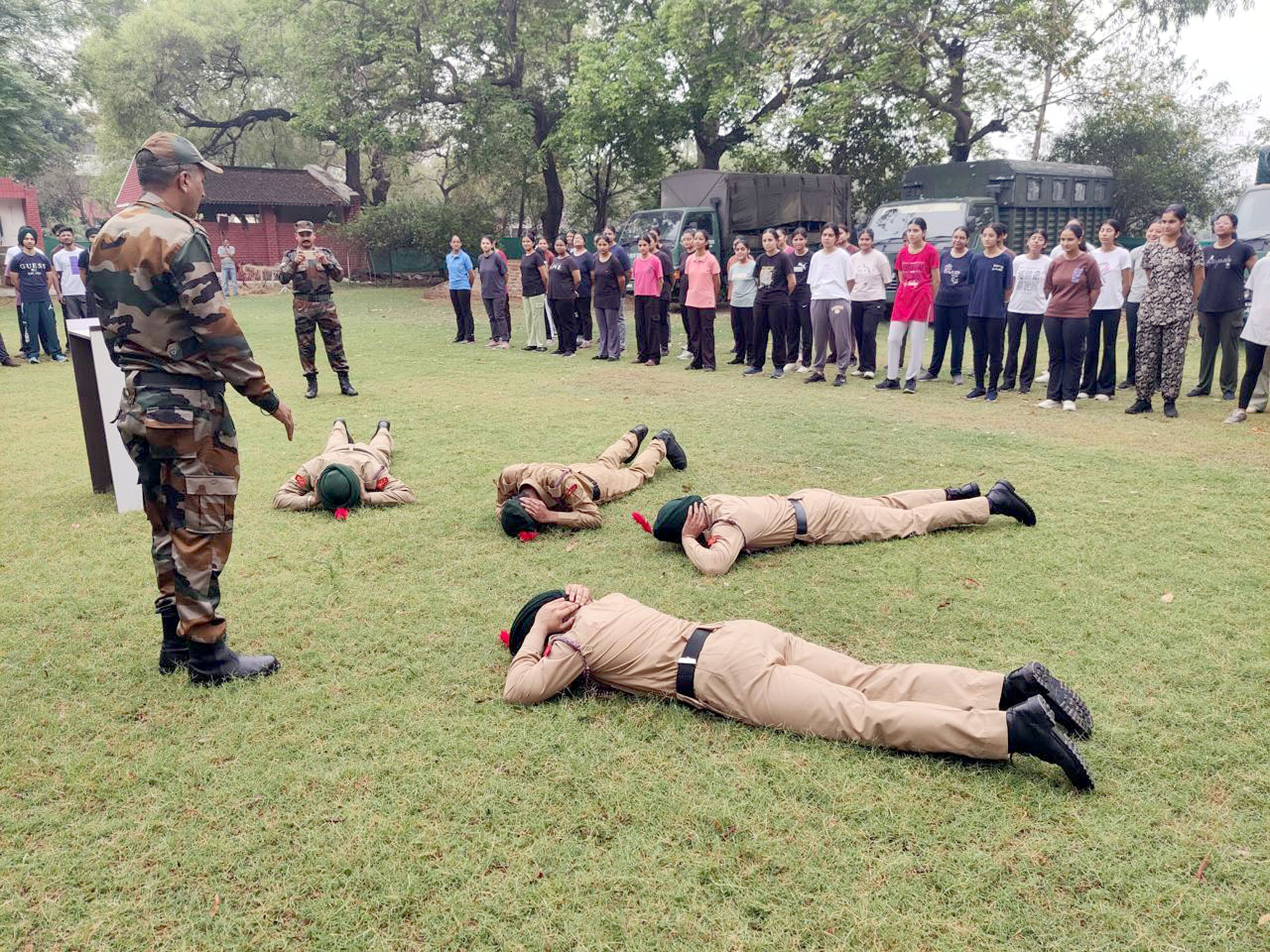 Vet Varsity NCC Cadets conduct Mock Drills of War Time